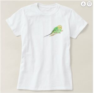 green and yellow parakeet shirt 